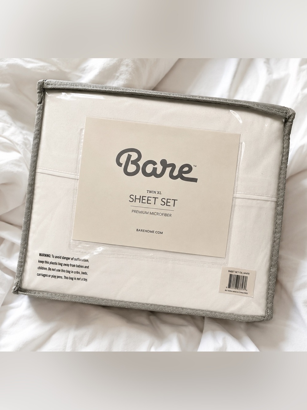 Bare Home Twin XL White Premium Microfiber Sheet Set